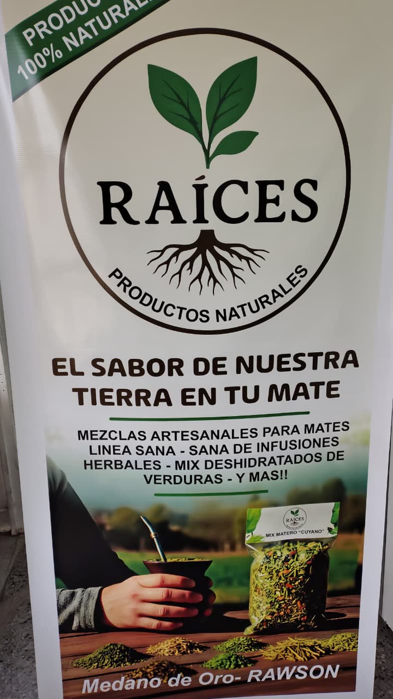 Porta banner de una marca de productos naturales